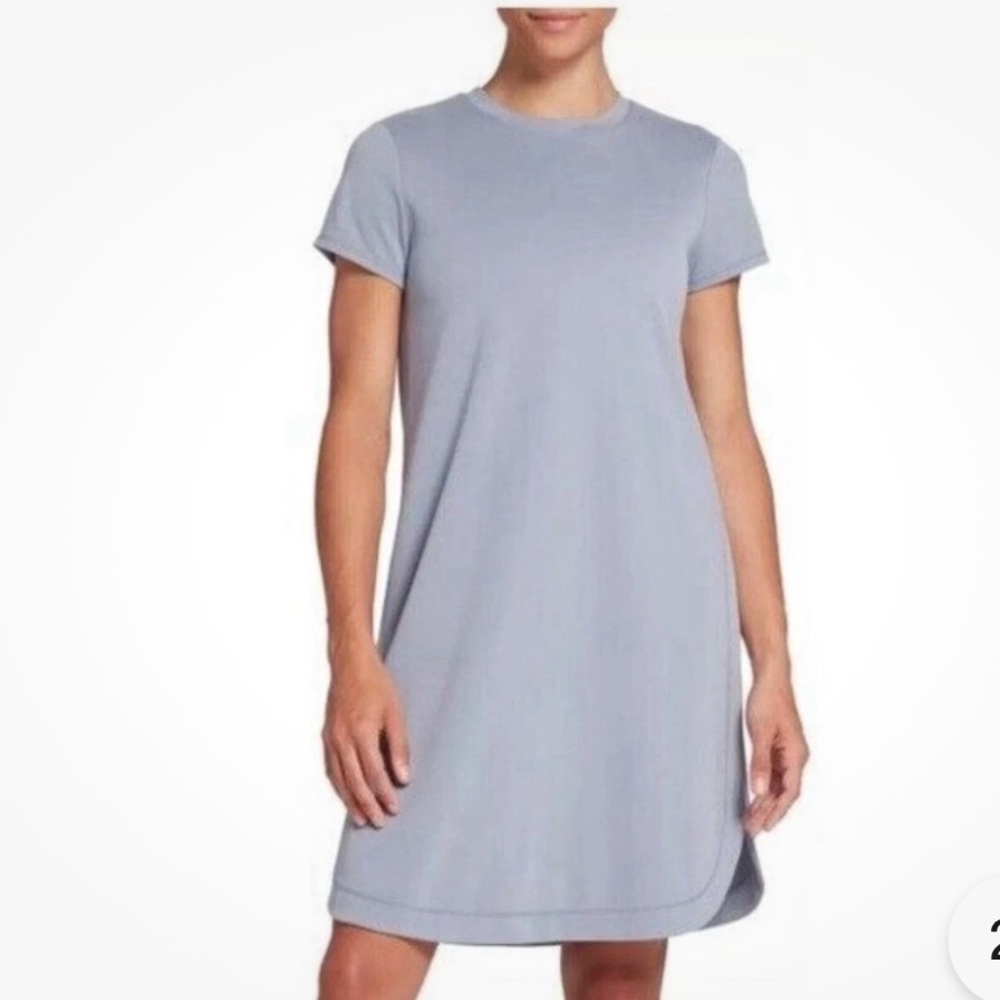 CALIA by Carrie Underwood Sandwash T-Shirt Dress Medium Blue Modal